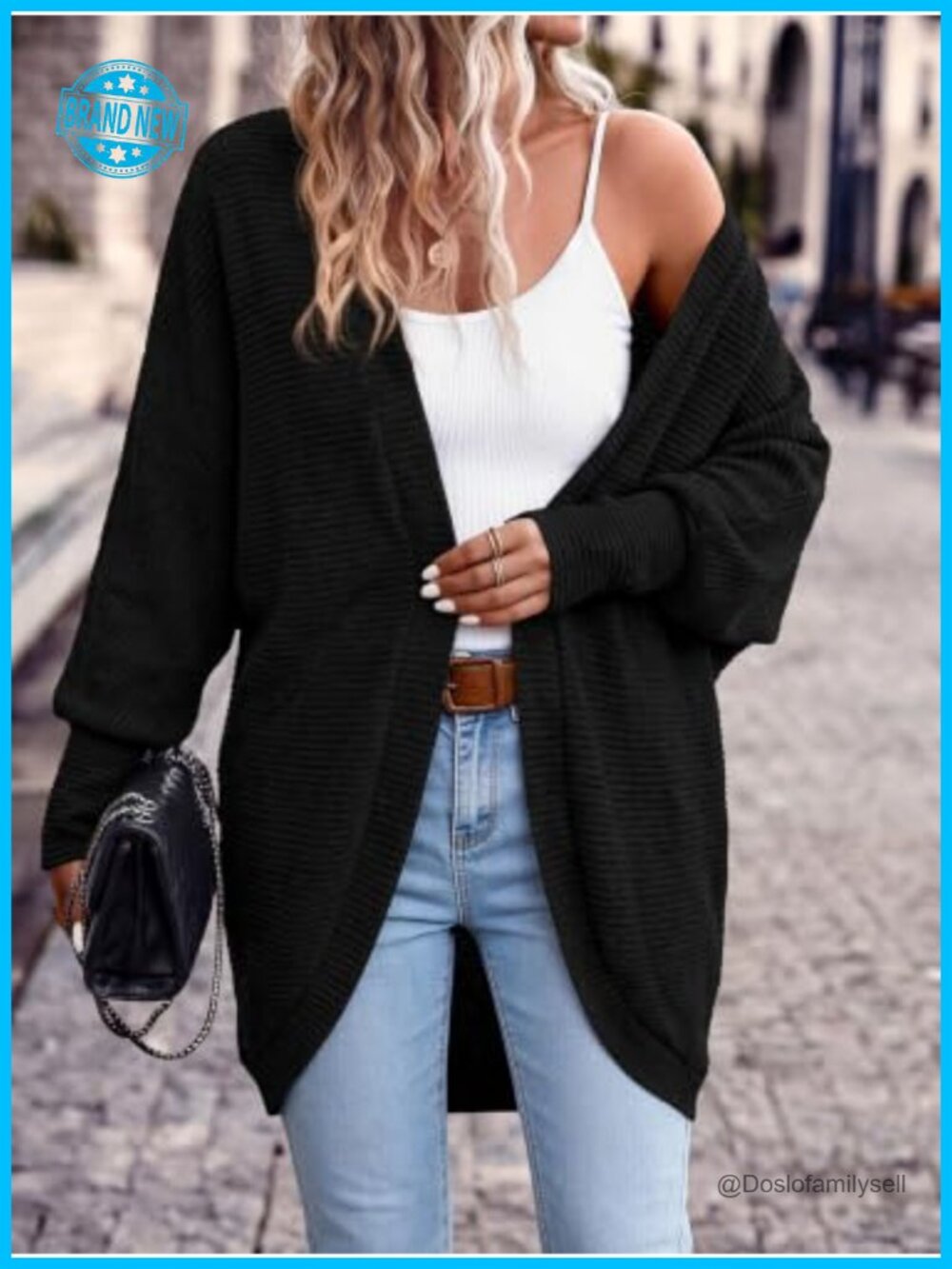 Batwing Long Sleeve Lightweight Open Front Cardigan Sweater